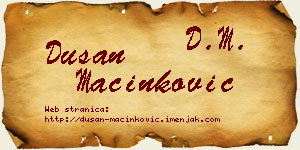 Dušan Mačinković vizit kartica